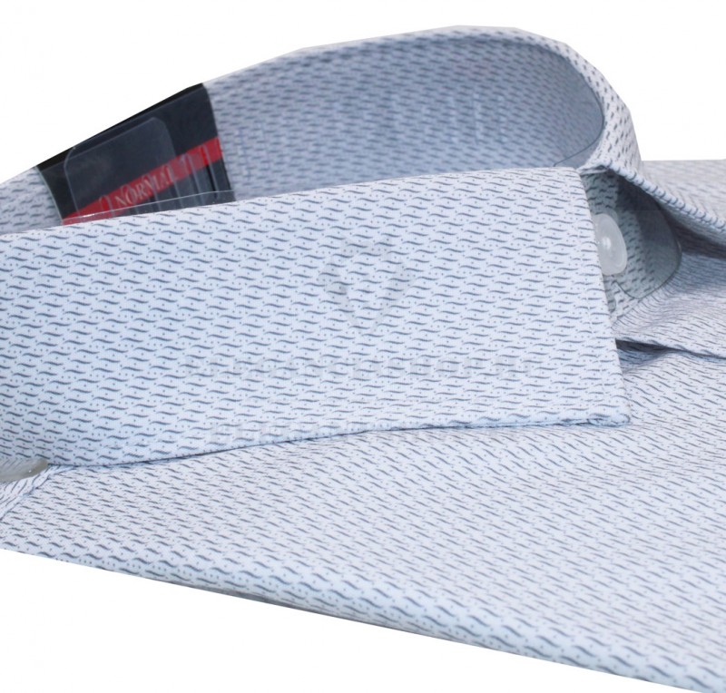                              NM h.u normál fit elasztikus ing - Halványkék mintás Hosszúujjú ing