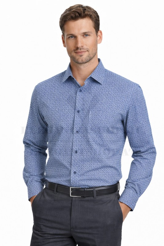 NM h.u normál fit elasztikus ing - Kék mintás Mintás ing NM h.u normál fit elasztikus ing - Kék mintás Mintás ing