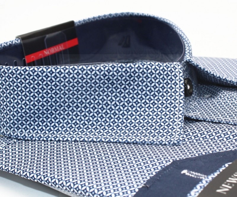                              NM h.u normál fit elasztikus ing - Kék mintás Mintás ing