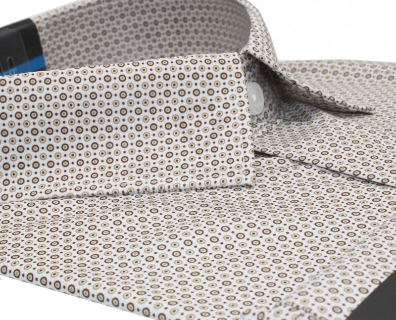 NM h.u slim fit elasztikus ing - Drapp mintás Slim, Smart fazon NM h.u slim fit elasztikus ing - Drapp mintás Slim, Smart fazon