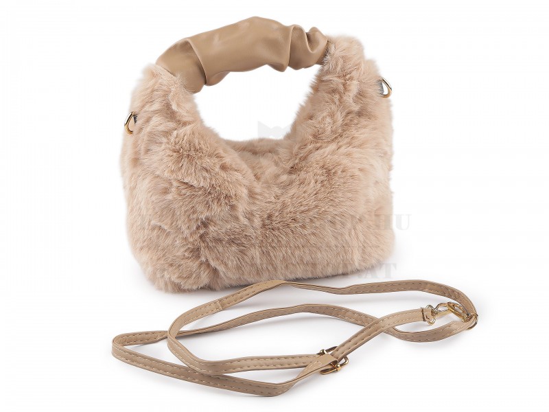                                     Szőrmés kézitáska - 24x21 cm Női táska, pénztárca, öv