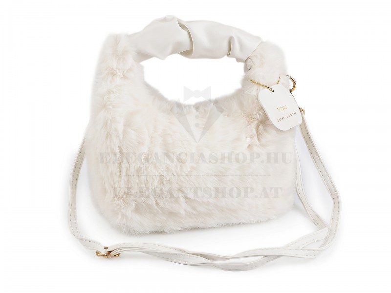                                     Szőrmés kézitáska - 24x21 cm Női táska, pénztárca, öv