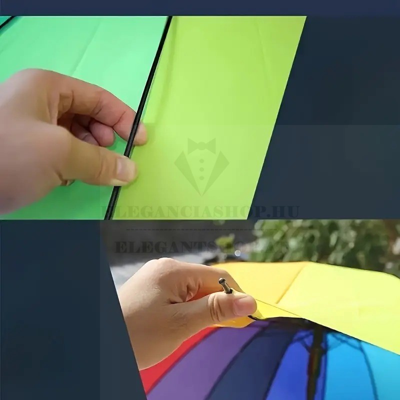 Nagy szivárványos esernyő szélálló 16 szálas Férfi esernyő,esőkabát   Nagy szivárványos esernyő szélálló 16 szálas Férfi esernyő,esőkabát