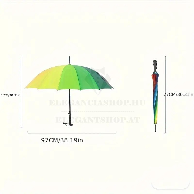 Nagy szivárványos esernyő szélálló 16 szálas Férfi esernyő,esőkabát   Nagy szivárványos esernyő szélálló 16 szálas Férfi esernyő,esőkabát