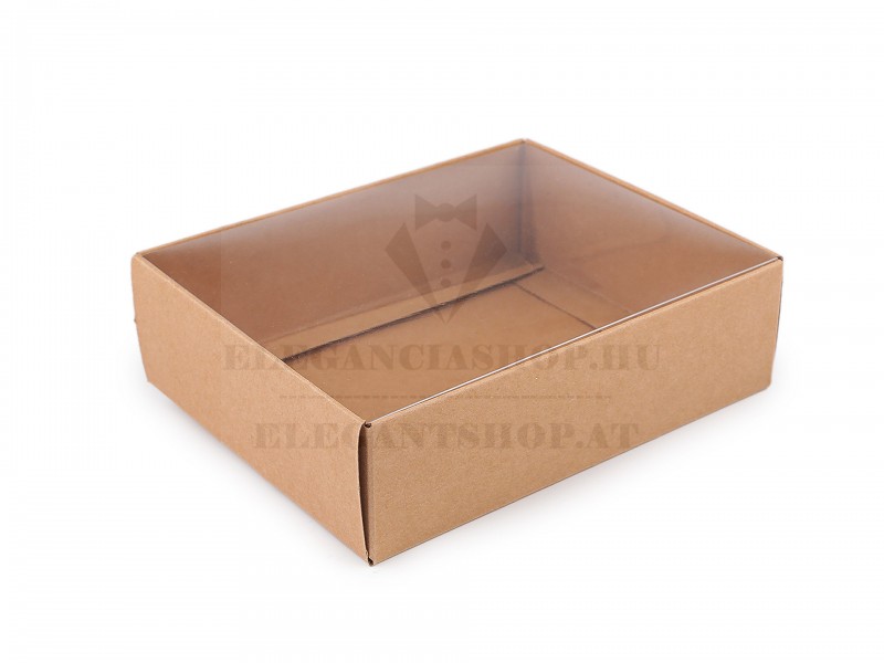 Papírdoboz átlátszó tetővel 12 x 15 cm - 10 db    Papírdoboz átlátszó tetővel 12 x 15 cm - 10 db