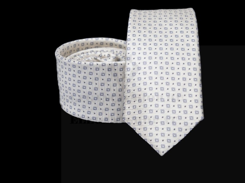    Prémium slim nyakkendő - Fehér pöttyös Aprómintás nyakkendő