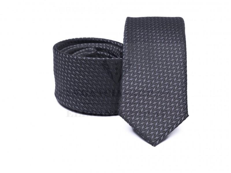    Prémium slim nyakkendő - Grafit mintás