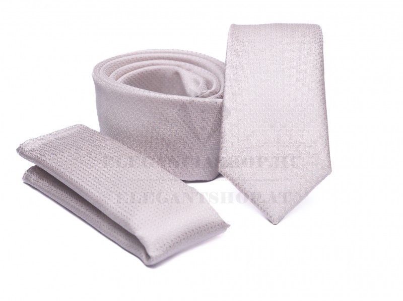    Prémium slim nyakkendő szett - Púder Aprómintás nyakkendő