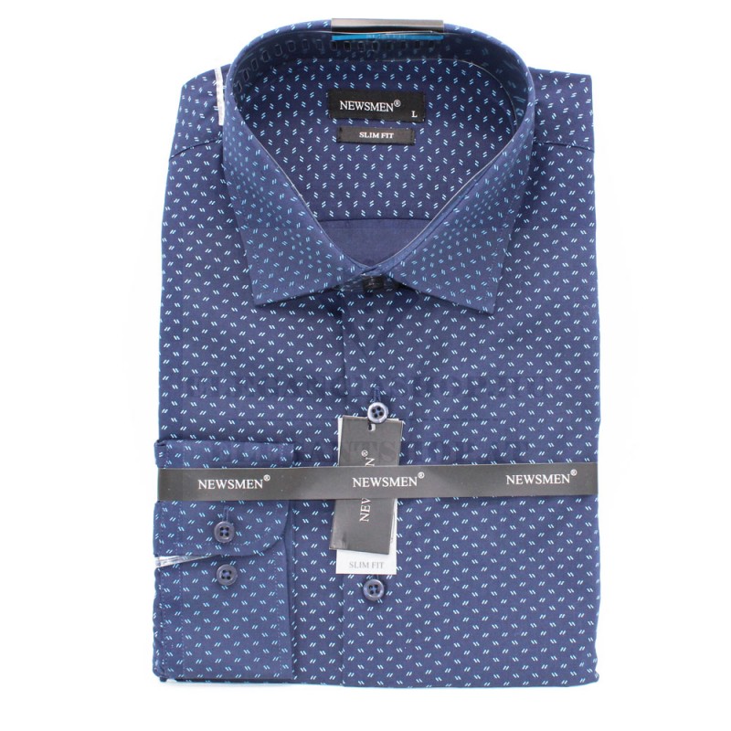 NM h.u slim elasztikus ing - Sötétkék mintás Slim, Smart fazon NM h.u slim elasztikus ing - Sötétkék mintás Slim, Smart fazon