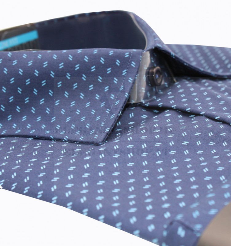 NM h.u slim elasztikus ing - Sötétkék mintás Slim, Smart fazon NM h.u slim elasztikus ing - Sötétkék mintás Slim, Smart fazon