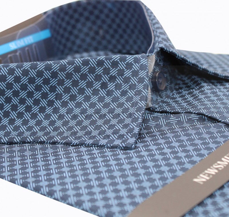 NM h.u slim elasztikus ing - Sötétkék mintás Slim, Smart fazon NM h.u slim elasztikus ing - Sötétkék mintás Slim, Smart fazon