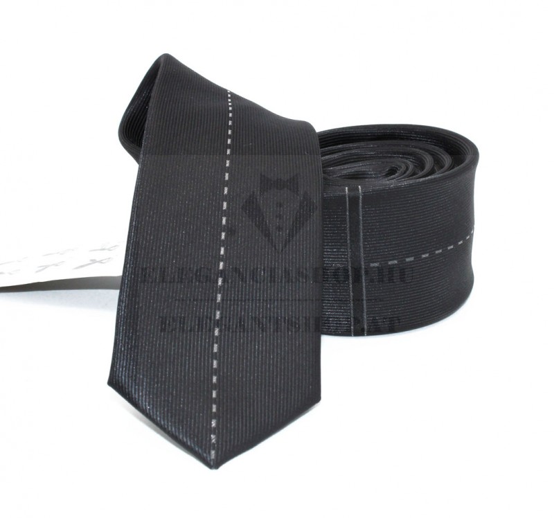 NM slim szövött nyakkendő - Fekete mintás Csíkos nyakkendő NM slim szövött nyakkendő - Fekete mintás Csíkos nyakkendő