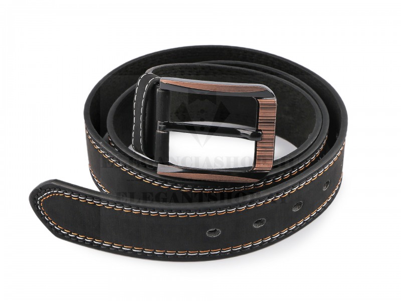 Férfi bőr öv steppelt - Fekete Férfi öv, ékszer Férfi bőr öv steppelt - Fekete Férfi öv, ékszer