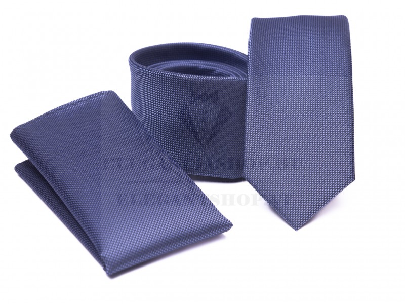    Prémium slim nyakkendő szett - Kék Aprómintás nyakkendő