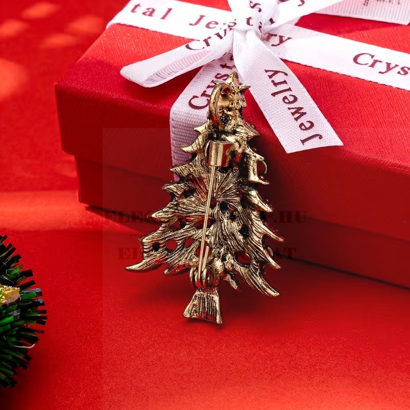                                                             Strassz karácsonyfa bross Kitűzők, Brossok