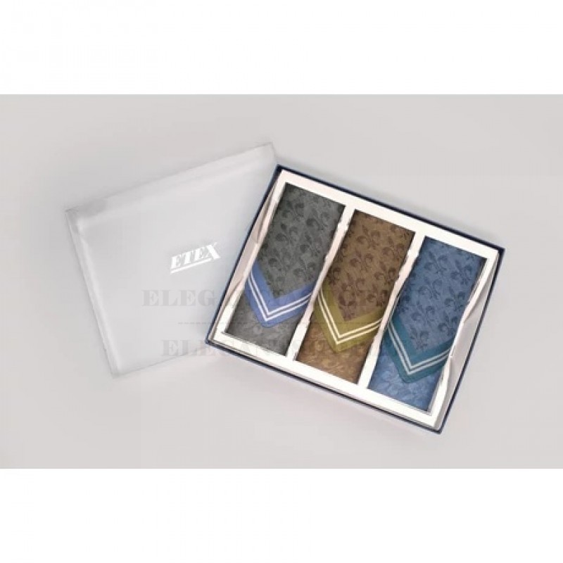            Férfi zsebkendő szett díszdobozban - 3 db