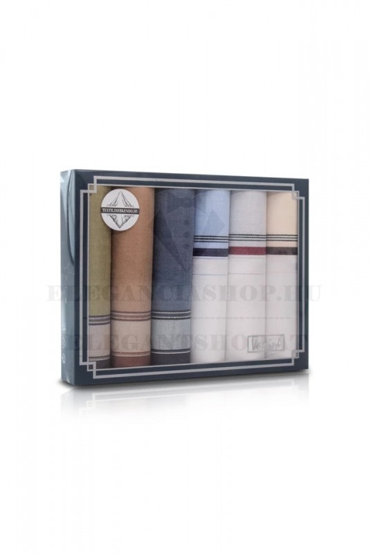     Zsebkendő csomag díszdobozban - 6 db Pamut zsebkendő