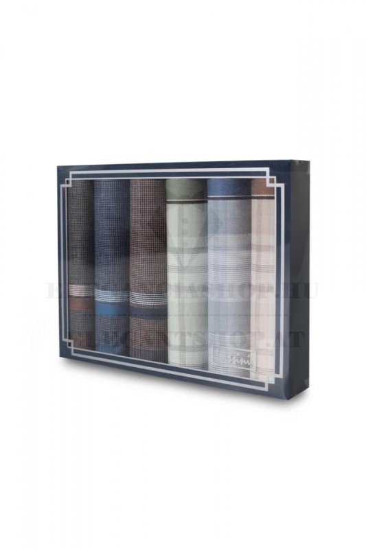     Zsebkendő csomag díszdobozban - 6 db Pamut zsebkendő