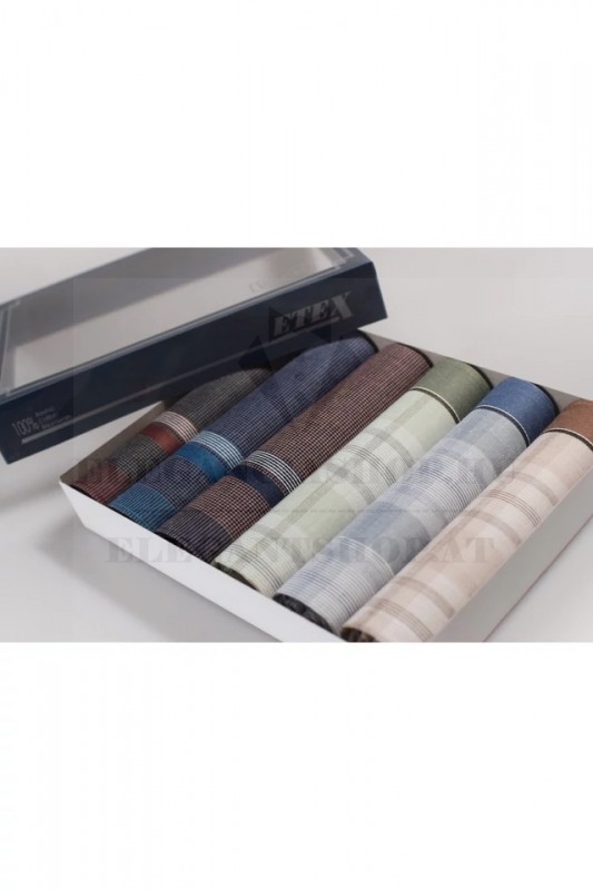     Zsebkendő csomag díszdobozban - 6 db Pamut zsebkendő