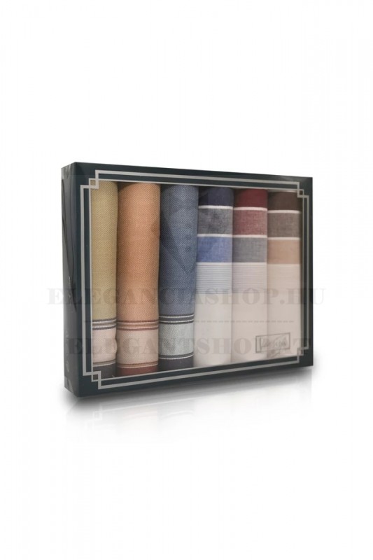     Zsebkendő csomag díszdobozban - 6 db Pamut zsebkendő