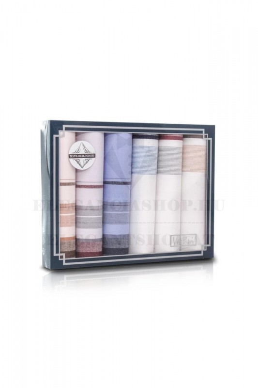     Zsebkendő csomag díszdobozban - 6 db Pamut zsebkendő