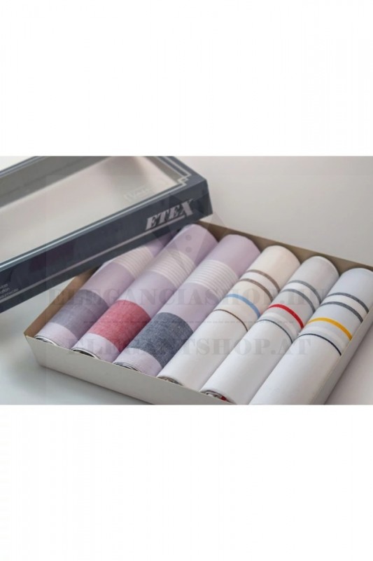     Zsebkendő csomag díszdobozban - 6 db Pamut zsebkendő