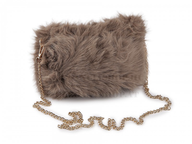 Szörme táska fém lánccal - 24x19 cm Női táska, pénztárca, öv Szörme táska fém lánccal - 24x19 cm Női táska, pénztárca, öv