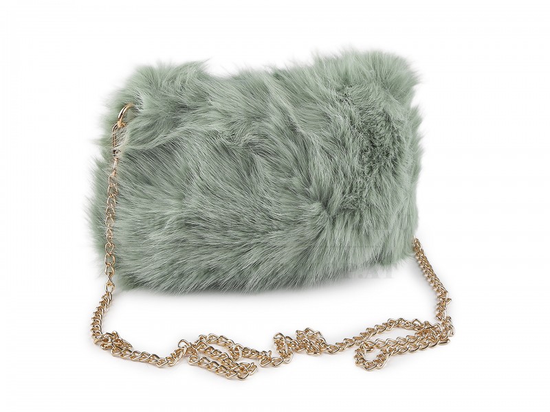 Szörme táska fém lánccal - 24x19 cm Női táska, pénztárca, öv Szörme táska fém lánccal - 24x19 cm Női táska, pénztárca, öv