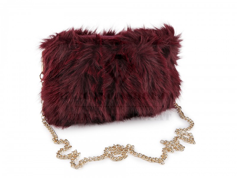 Szörme táska fém lánccal - 24x19 cm Női táska, pénztárca, öv Szörme táska fém lánccal - 24x19 cm Női táska, pénztárca, öv