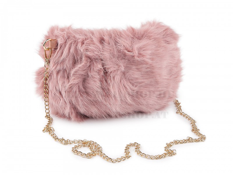 Szörme táska fém lánccal - 24x19 cm Női táska, pénztárca, öv Szörme táska fém lánccal - 24x19 cm Női táska, pénztárca, öv