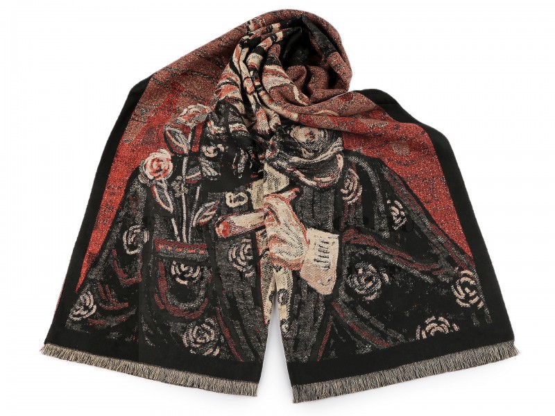              Kendő rojtos kasmir cica - 65x190 cm Női divatkendő és sál