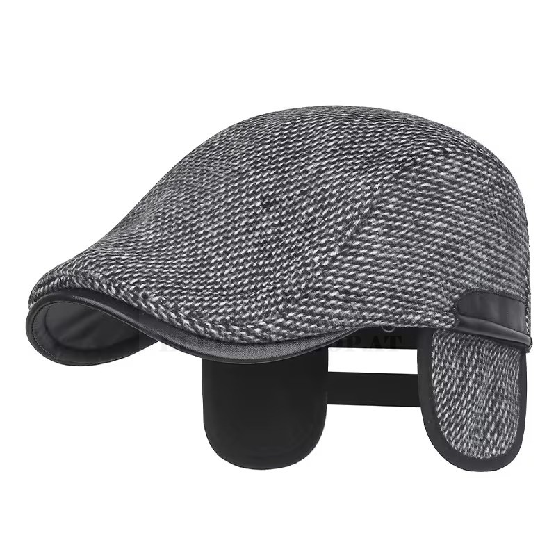                            Téli szövet golf sapka fülvédővel - Sötétszürke