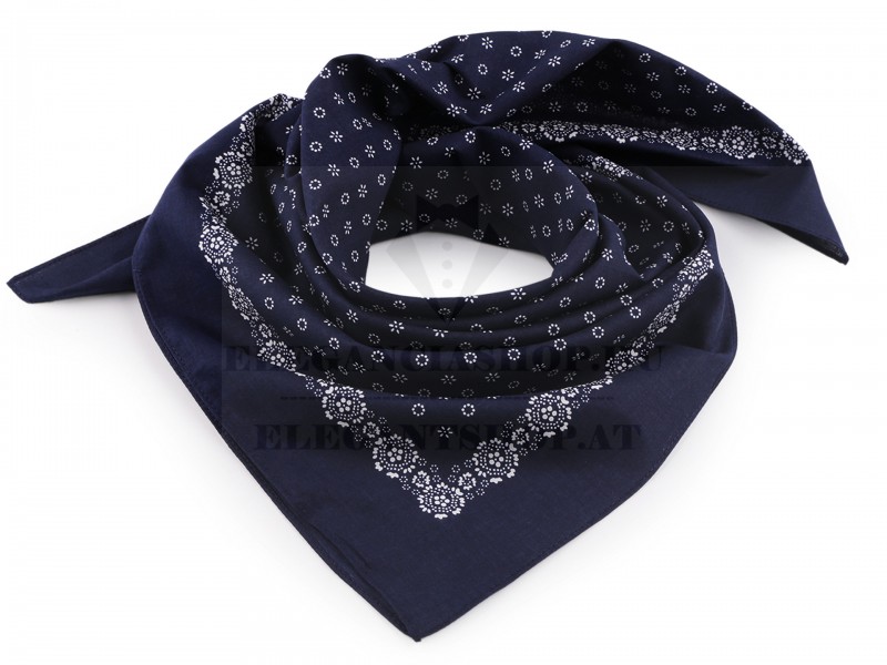 Pamut aprómintás kendő - Sötétkék-fehér Női divatkendő és sál