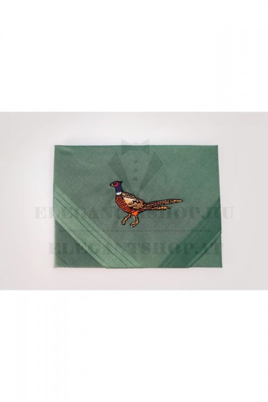                  Hímzett pamut zsebkendő - Fácán Pamut zsebkendő