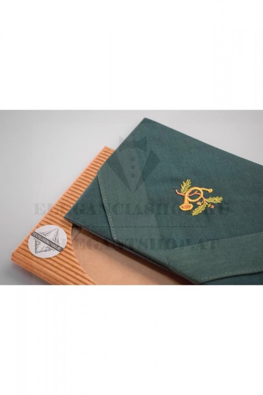                  Hímzett pamut zsebkendő - Vadászkürt Pamut zsebkendő