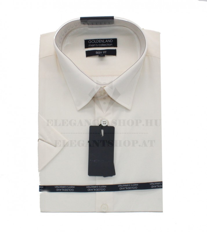  Goldenland rövidujjú bodyfit ing - Ecru Akciós ing