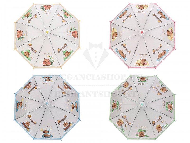        Gyerek átlátszó kilövős esernyő kapibara Gyerek esernyő, esőkabát