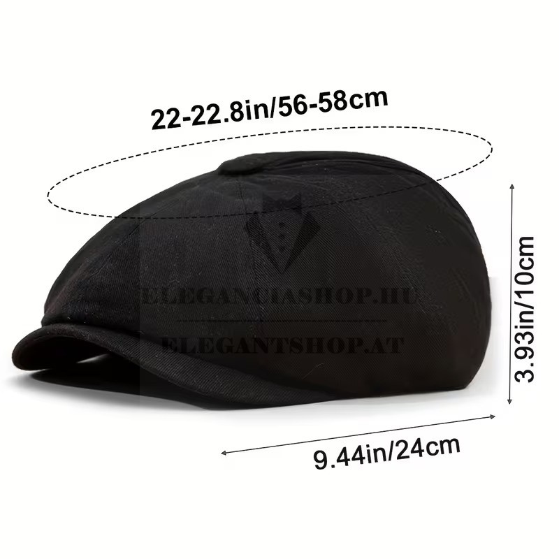    Gatsby pamut sapka - Fekete Férfi kalap, sapka