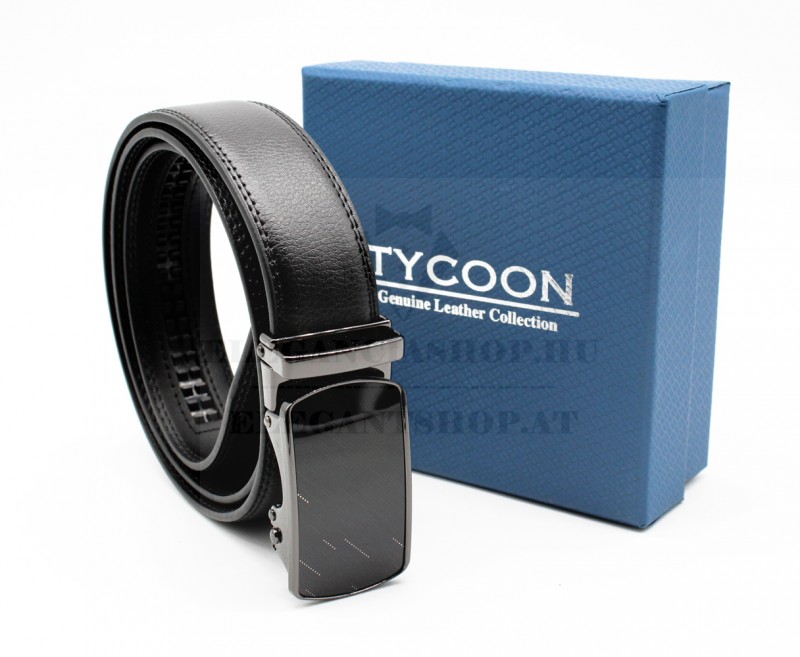 Tycoon férfi bőr öv díszdobozban - Fekete Tycoon férfi bőr öv díszdobozban - Fekete