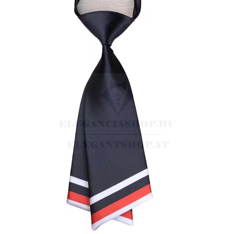            Női szatén nyakkendő - Kék-piros csíkos