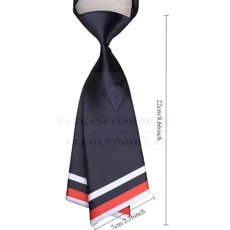            Női szatén nyakkendő - Kék-piros csíkos