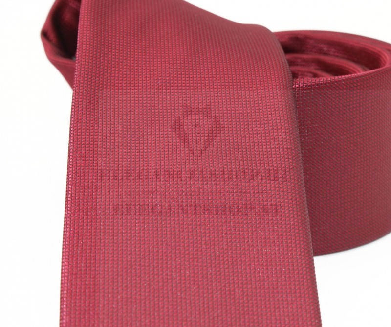                    NM slim szövött nyakkendő - Meggypiros Egyszínű nyakkendő