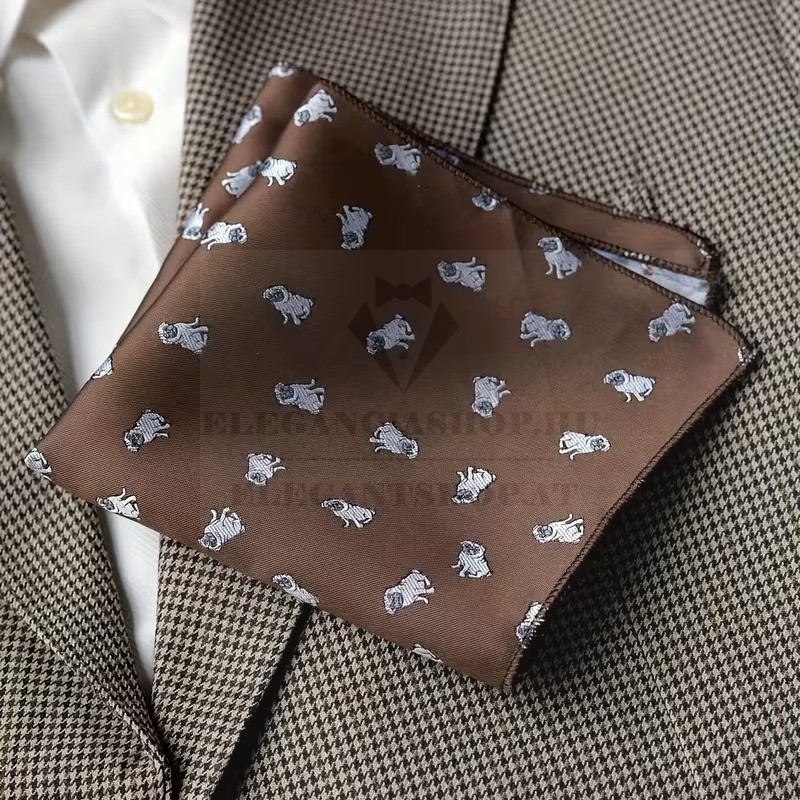 Exkluzív díszzsebkendő - Barna mintás Exkluzív díszzsebkendő - Barna mintás