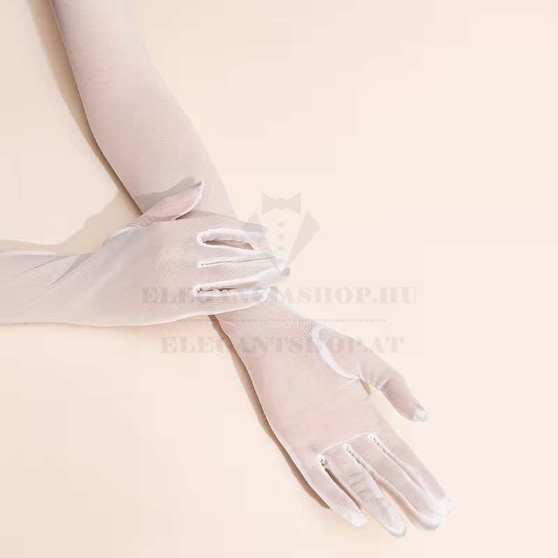     Női alkalmi hosszú tüll kesztyű - 55 cm Női alkalmi kesztyű