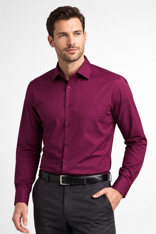             Newsmen h.u normál ing - Bordó Egyszínű ing