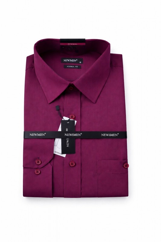             Newsmen h.u normál ing - Bordó Egyszínű ing