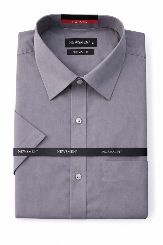                Newsmen r.u normál fit ing - Szürke Rövidujjú ing
