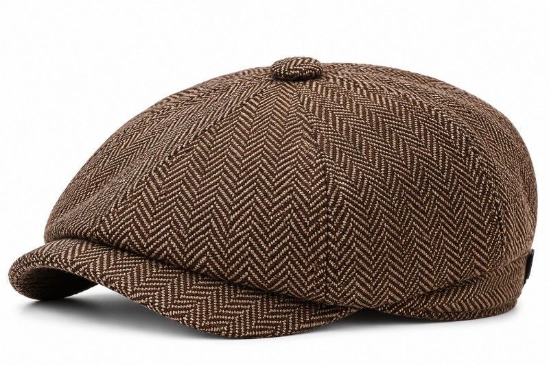                      Gatsby téli sapka - Barna halszálkás Férfi kalap, sapka