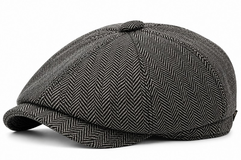                      Gatsby téli sapka - Grafit halszálkás Férfi kalap, sapka