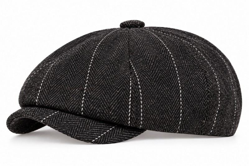                      Gatsby téli sapka - Sötétszürke halszálkás Férfi kalap, sapka